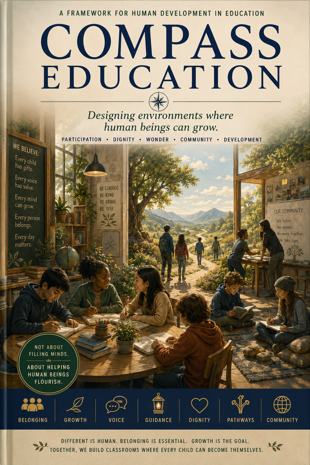 Compass Education poster showing a classroom vision for human growth